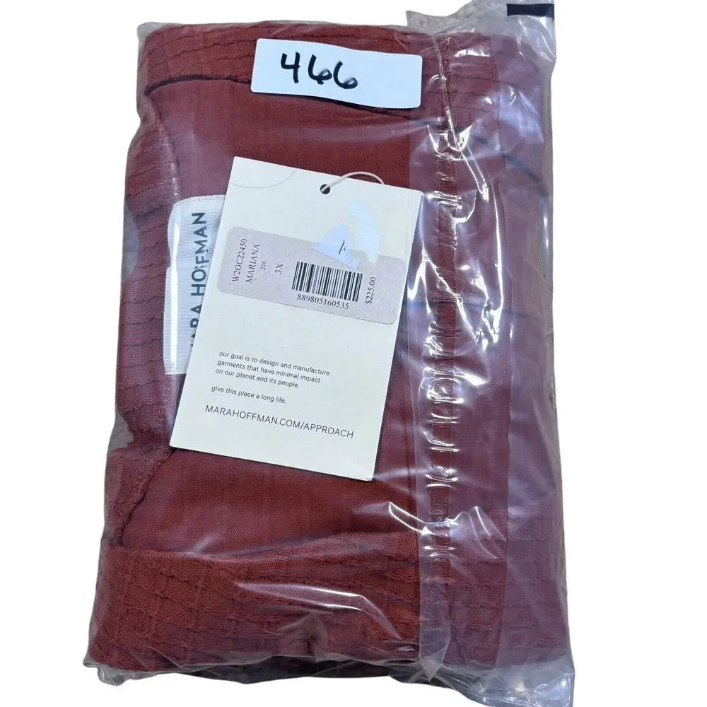 NEW Mara Hoffman Mariana Waffle Bodysuit Burnt Orange Deep V Women's Plus 3X - Picture 11 of 11